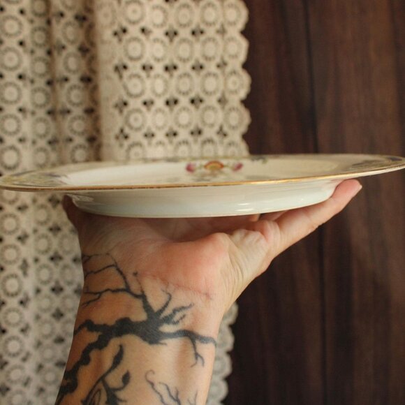 Vintage 1920s 1930s Dinner Plate, Hutschenreuther Selb Bavaria. Floral China, - Picture 8 of 10